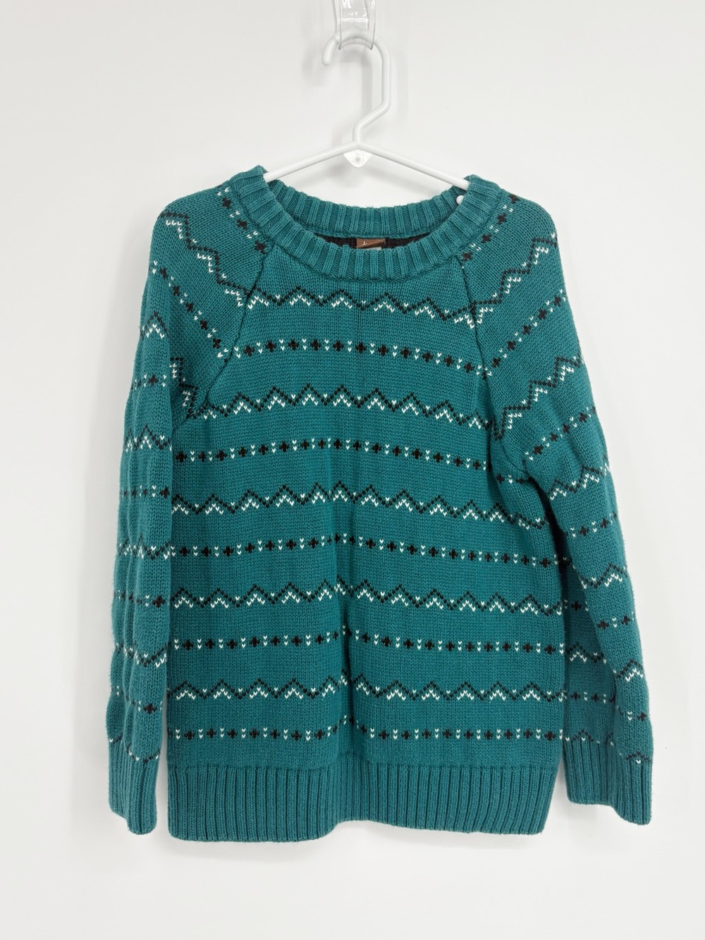 Teal Collection Kids Patterned Crewneck Sweater